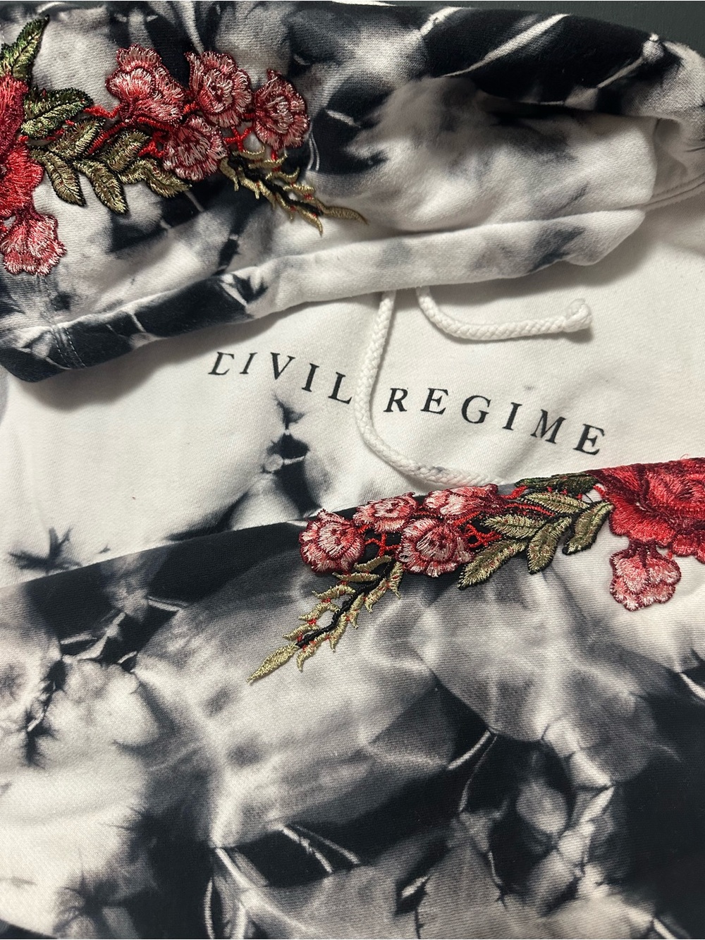 Civil Regime Red Roses Marble Hoodie